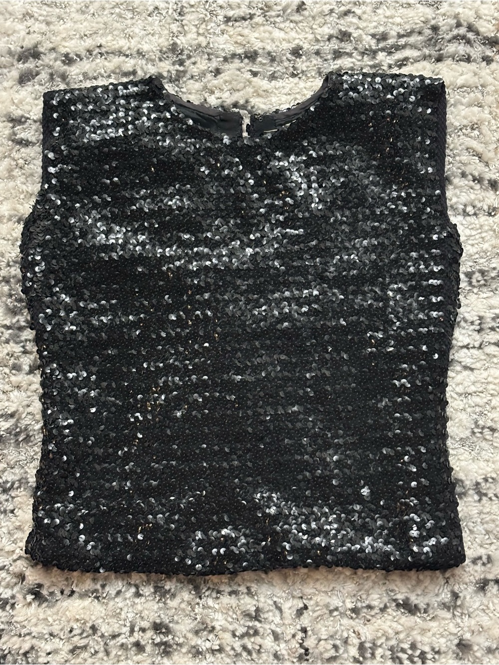 Black Sequin Sleeveless Women’s Top